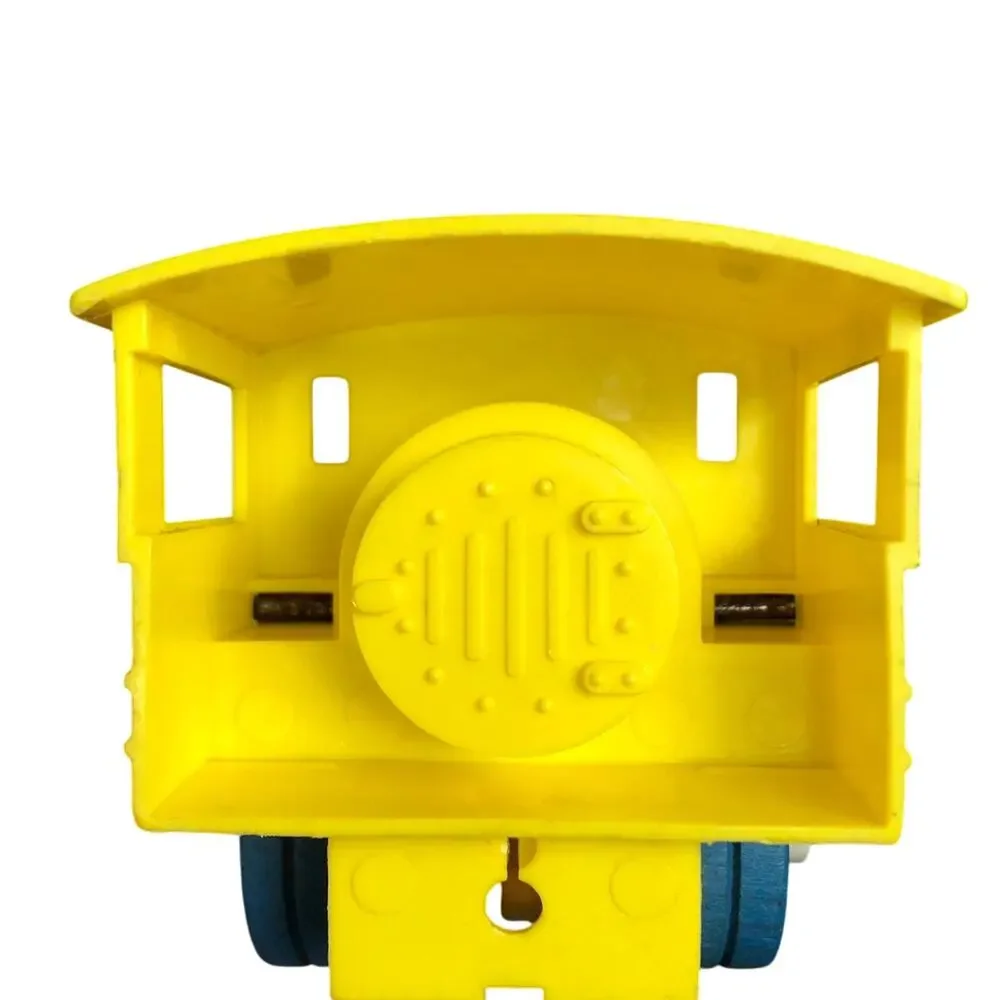 Vintage Fisher Price Train Engine 1964 Locomotive Toy #643 Toot Toot Blue Wheels
